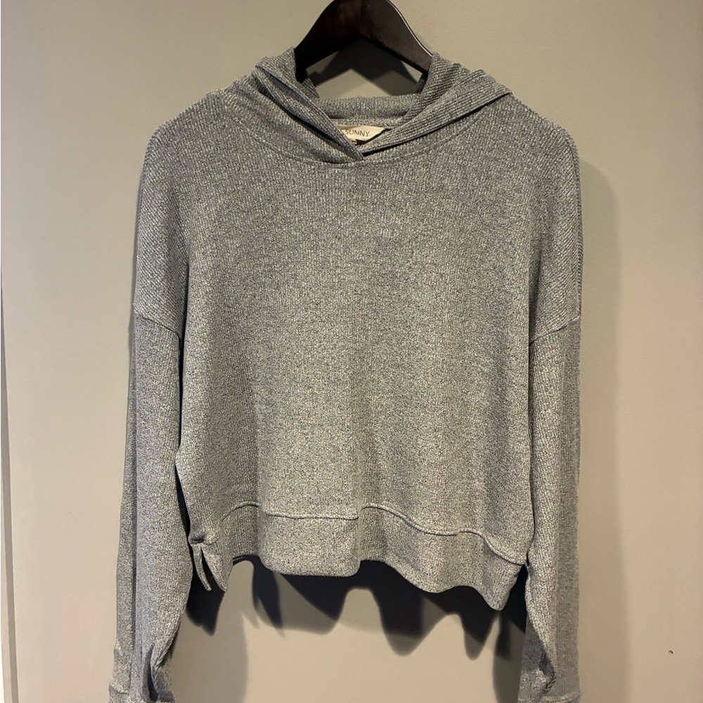 Gray Women's Cropped Hoodie Top
